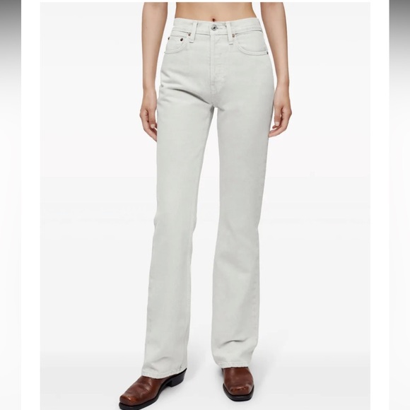 Re/Done Denim - Re/Done Originals 70s High Rise Bootcut Jeans Light Grey Wash Women’s Size 24